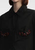 Black Embellished Single-Breasted Coat