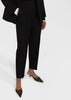 Black Sewn Pleat Wool-Blend Trousers
