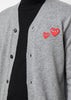Grey & Red Heart Patch Cardigan