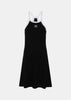 Black Ribbed Flared Dress