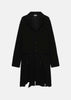 Black Distressed Single-Breasted Coat