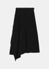 Black Draped Midi Skirt