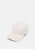 Off White Leather-Trim Baseball Cap