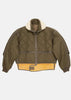 Khaki Quilted Shearling Jacket