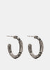 Silver Segmented Hoop Earrings