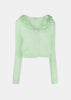 Green Mohair Lace Knit Cardigan