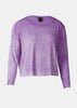 Purple Ribbed Round Neck Cropped T-Shirt