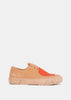 Nude & Orange Two-Tone Patch Sneakers