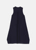 Navy Thin Cotton Twill Sleeveless Dress