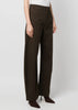 Brown High Waisted Curved Pants