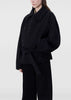 Black Short Asymmetrical Bathrobe Coat