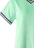 Green Logo Embroidered V-Neck T-Shirt
