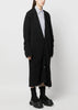 Black Distressed Knitted Cardi-Coat