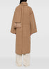 Camel Embroidered Scarf Coat