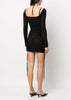 Black Ribbed Knit Mini Dress