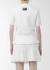 White Pintuck Pattern Jacquard Knit Skirt