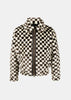 Black & White Checked Faux Fur Blouson Jacket
