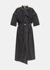 Black Embroidered Asymmetrical Shirt Dress