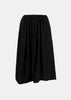 Black Topstitched Midi Skirt