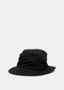 Black Draped Bucket Hat