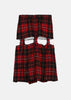 Red/Black Tartan Pleated Midi Skirt
