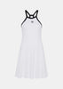 White Ribbed Flared Dress