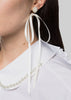 White Bow Ribbon Stud Earring