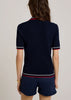 Navy Serif Logo Mila Polo Shirt