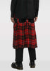 Red/Black Tartan Pleated Midi Skirt
