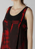 Red Asymmetric Shoulder Strap Dress