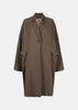 Brown Single Button Loose Fit Coat