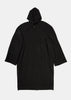 Black Raglan Hooded Coat