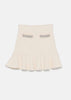 Cream Soft Knit Mini Skirt