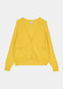 Yellow Fine-Knit Cashmere Cardigan