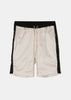Off White/Black Colour-Block Cotton Shorts