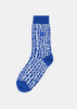 Blue Geometric Patterned Long Socks