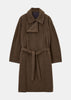 Brown Asymmetrical Bathrobe Coat