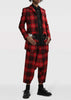 Red/Black Check-Print Wool Trousers