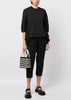 Black Cropped Wool Trousers