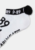 White P-89 Logo Ankle Socks With Brahma