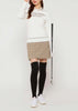 White Milano Rib + Jersey Knit Pullover