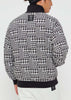 White/Black Houndstooth Pattern Water-Repellent AC Coating Jacket