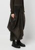 Brown Greta Asymmetric Midi Skirt