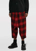 Red/Black Check-Print Wool Trousers