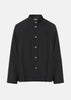 Black Casual Banded Collar Shirt