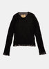 Black Frayed Sweater