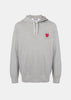 Grey & Red Heart Patch Hoodie