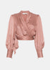 Blush Silk Wrap Top