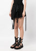 Black Pleated Wrap Skirt