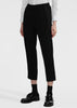 Black Cropped Slim-Cut Wool Trousers